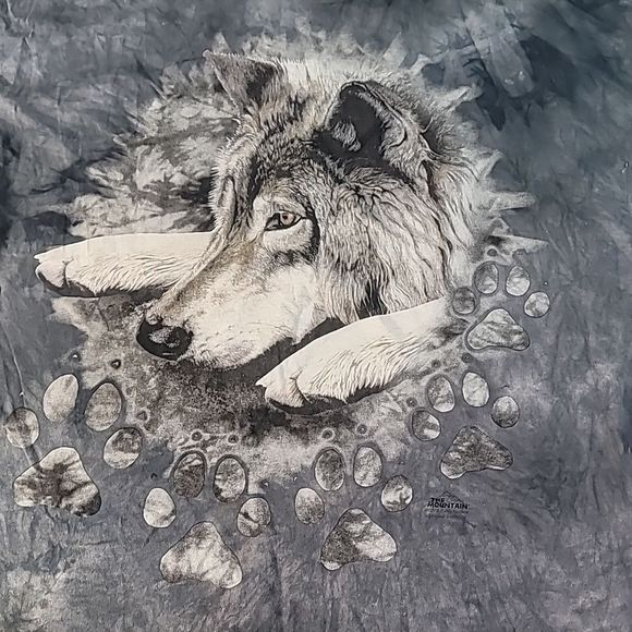 The Mountain Tie Dye Wolves Howl Wolf Pack‎ Short Sleeve T Shirt Men's Size 3XL - Picture 2 of 7